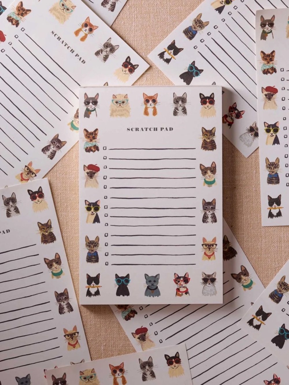 Rifle Paper Scratch Pad Notepad - Cool Cats Lined List